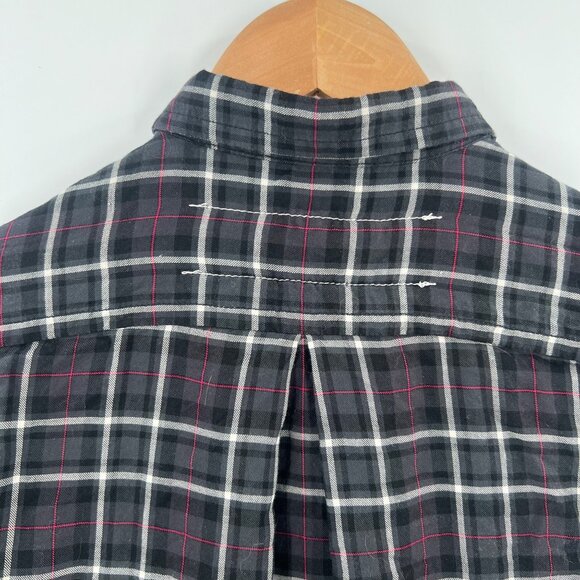 Rag & Bone XS Black Plaid Button Down Tunic Shirt Long Sleeve Layering Designer - Picture 5 of 9